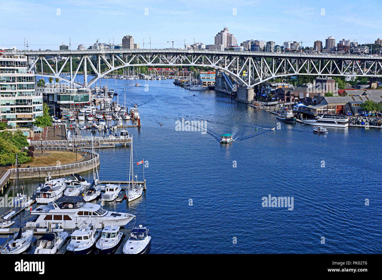 Vancouver, Granville Island Marina Stockfoto