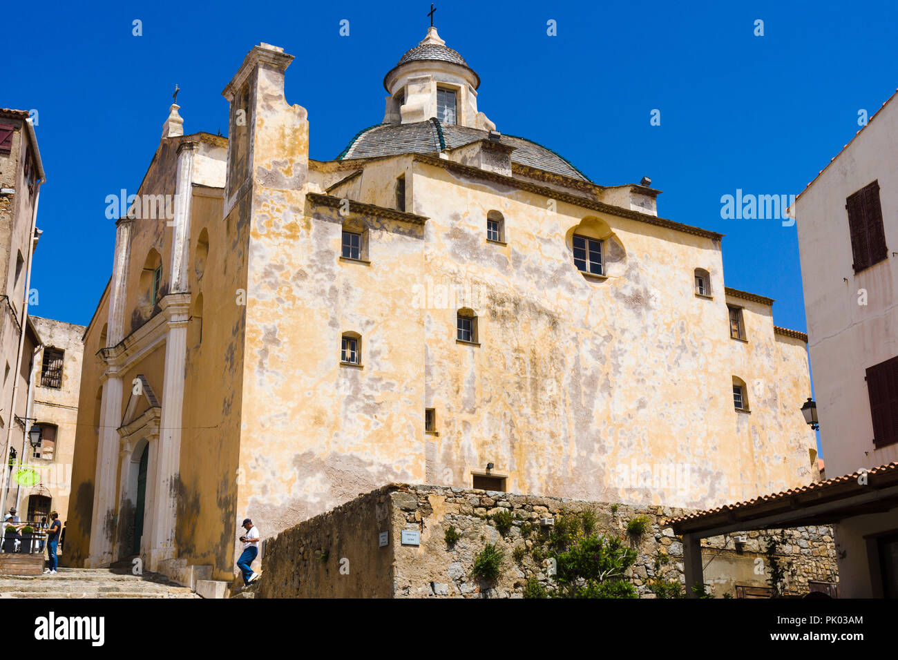 Die Kathedrale Saint-Jean Baptiste, Zitadelle von Calvi, Korsika, Frankreich Stockfoto