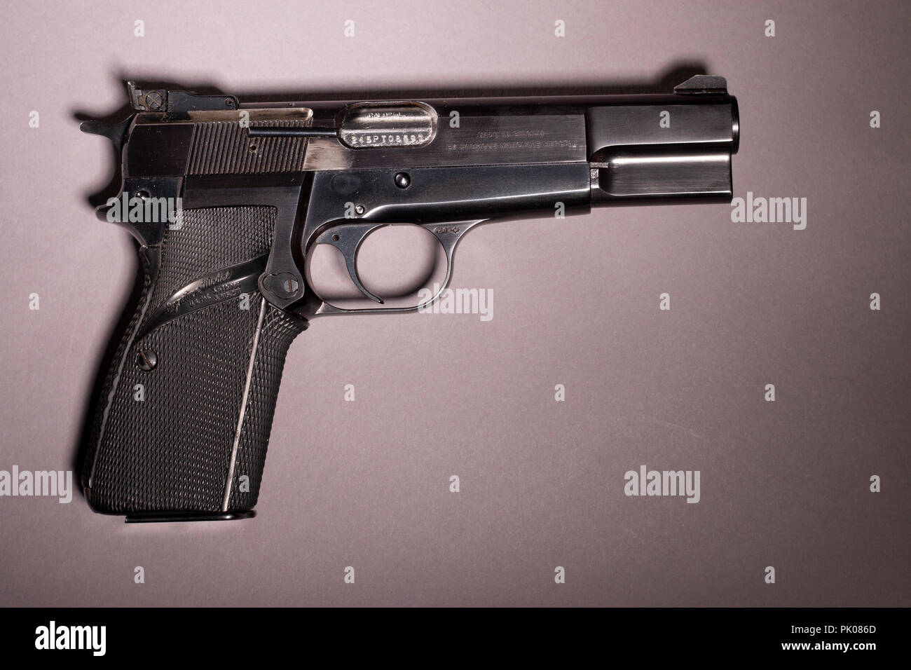 9 mm Browning Hi-Power Stockfoto