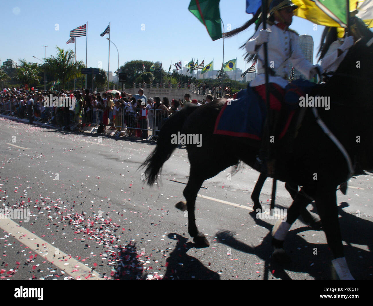 9 de Julho Parade, Revolution Constitucionalista, Ibirapuera Park, São Paulo, Brasilien Stockfoto