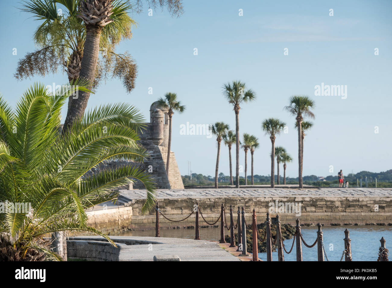 Altstadt von St. Augustine, Florida Waterfront auf Matanzas Bay in der Nähe des Castillo de San Marcos fort. (USA) Stockfoto