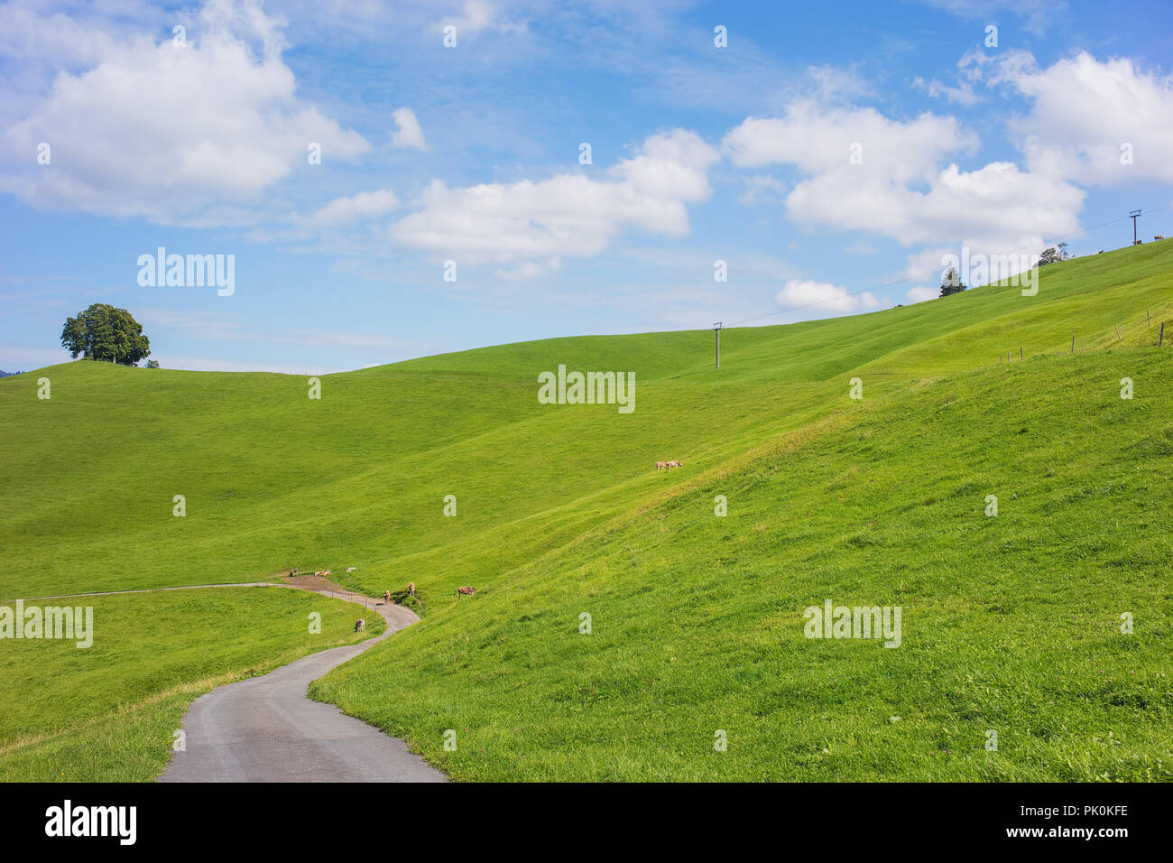 Blick in die Stadt von Einsiedeln in der Schweiz im Herbst. Einsiedeln ist eine Gemeinde im Schweizer Kanton Schwyz, für sein Kloster bekannt - die Ben Stockfoto