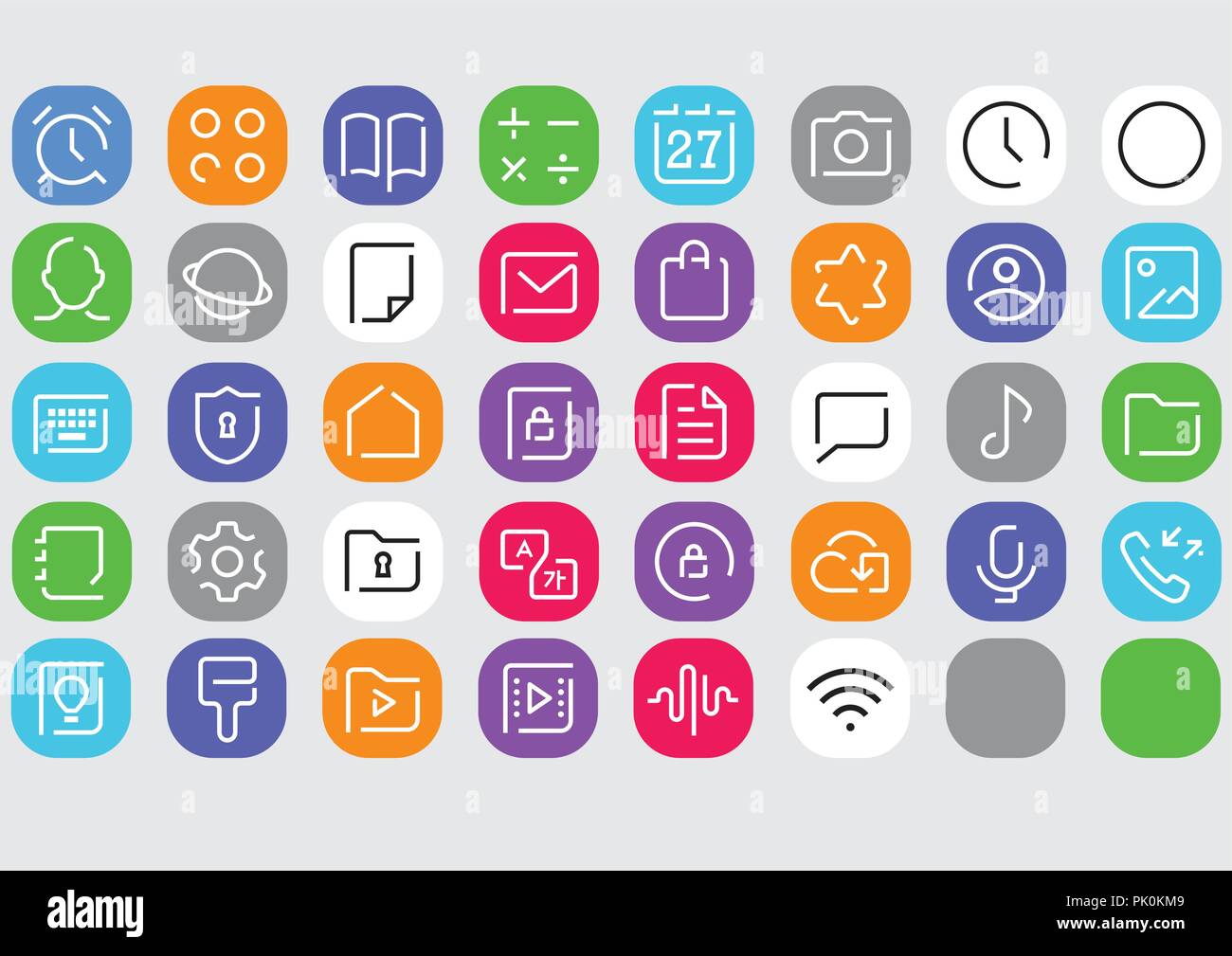 Mobile Application Icon Set Stock Vektor