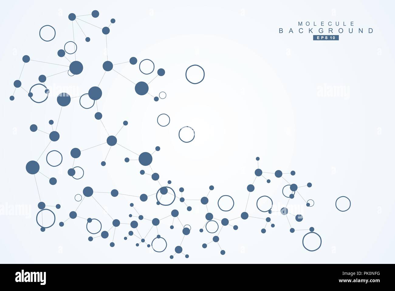 Struktur-Molekül und Kommunikation. DNA, Atom, Neuronen. Wissenschaftliches Konzept für Ihr Design. Verbundene Linien mit Punkten. Medizin, Technik, Chemie, Wissenschaft Hintergrund. Vektor-Illustration. Stock Vektor