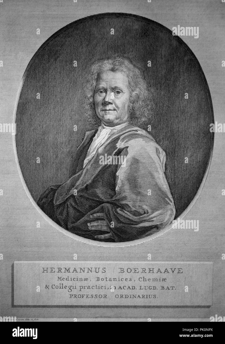 Herman Boerhaave 1668-1738 Niederländischer Botaniker Arzt und Chemiker. Begründer der modernen akademischen Krankenhaus Stockfoto