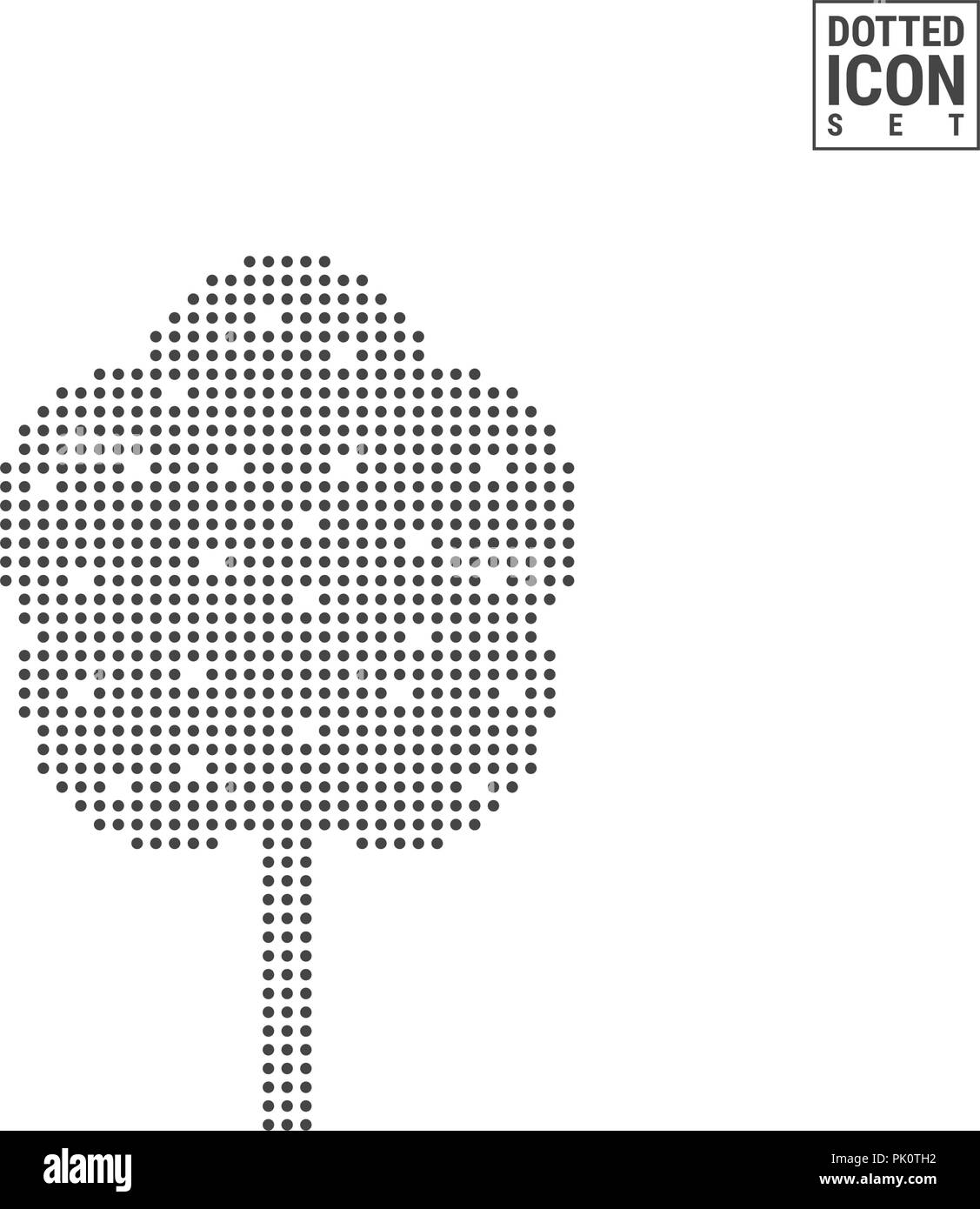 Baum Dot Pattern Symbol. Apfelbaum mit Früchten bestreut Symbol isoliert auf weißem Hintergrund. Vector Illustration oder Design Vorlage. Kann für Werbung, Web und Mobile UI verwendet werden. Stock Vektor