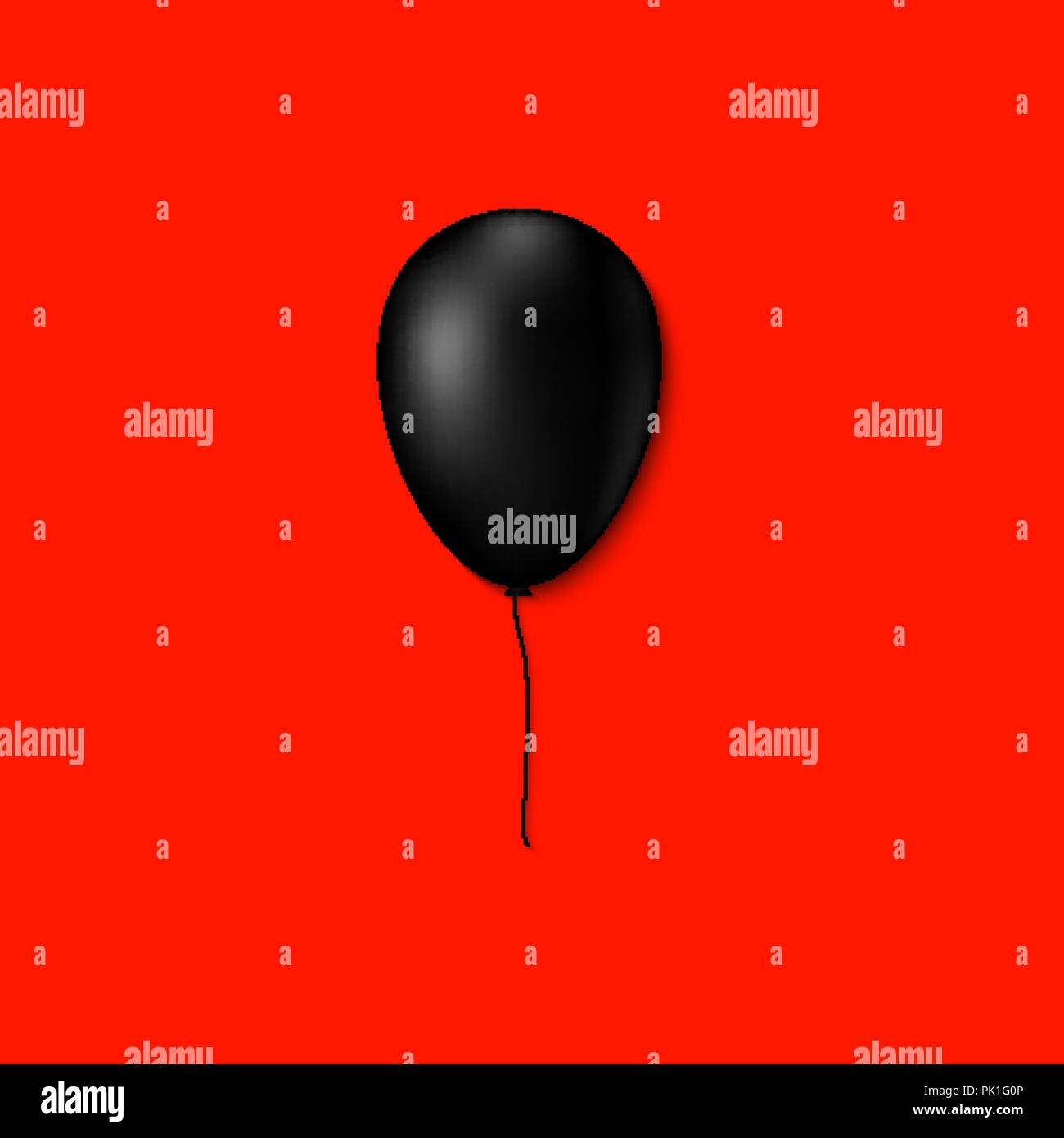 Moderne schwarze Luft Ballon auf einem roten Hintergrund. Design Template Stock Vektor