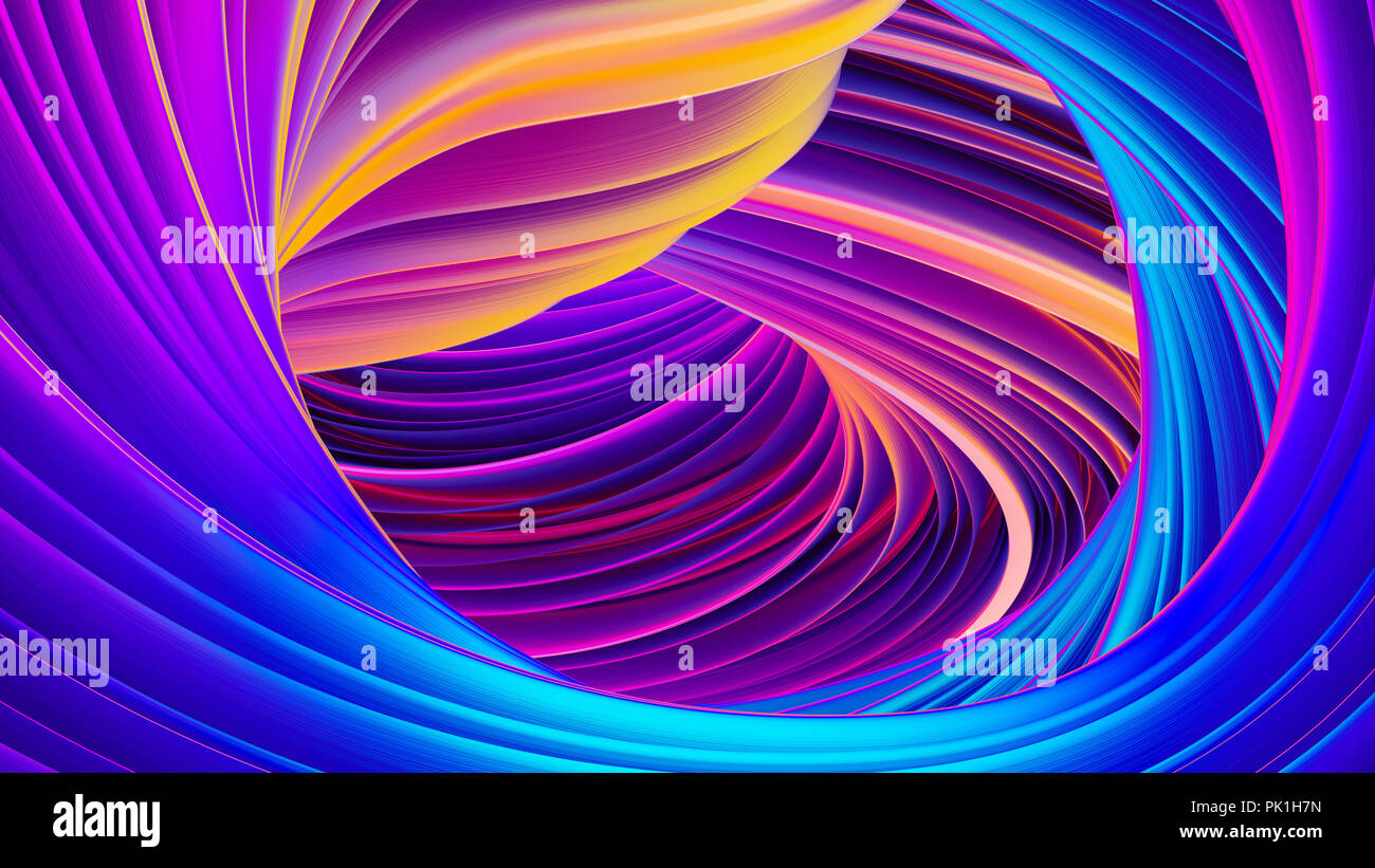 Fluid Flow abstrakt holographische Ultra Violett neon Hintergrund für Weihnachten Design. Stockfoto