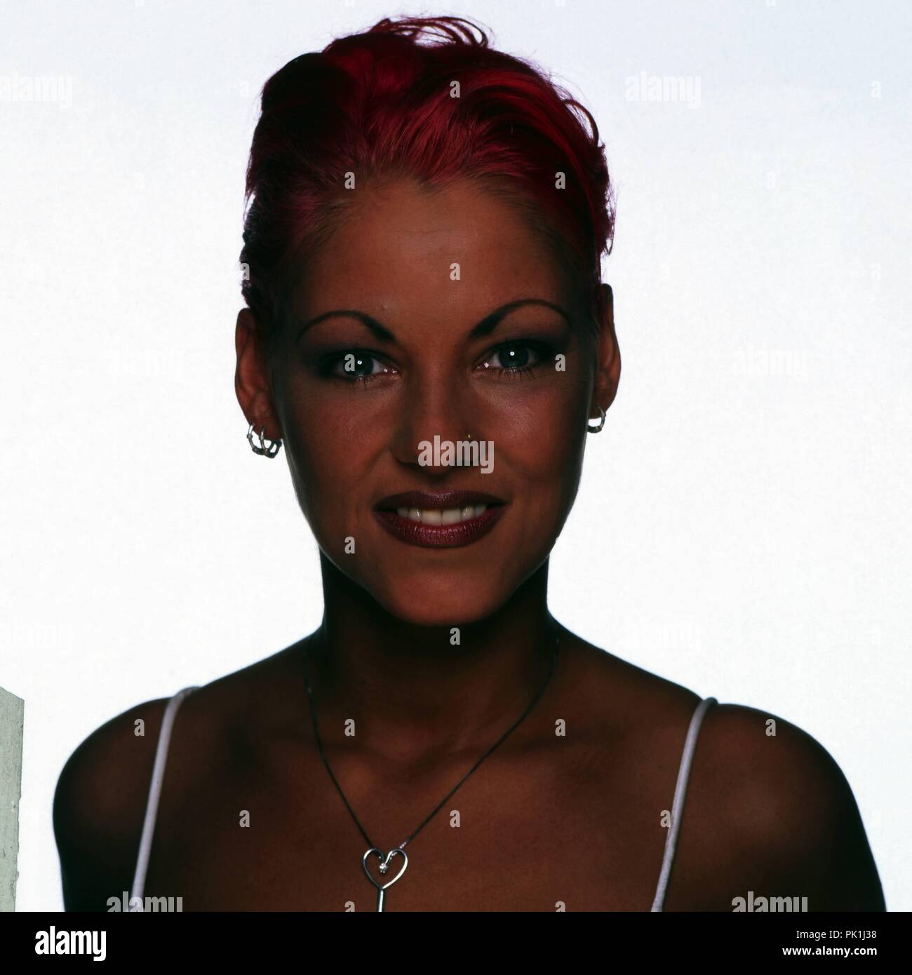 Lady Danii-von-MR. Präsident", deutsche Techno Musikgruppe, bei einem Promoshoot in München, Deutschland 1995. Lady Danii der Deutschen techno Gruppe 'Mr. Präsident", während einer fördernden Foto Shooting in München, Deutschland 1995. | Verwendung weltweit Stockfoto