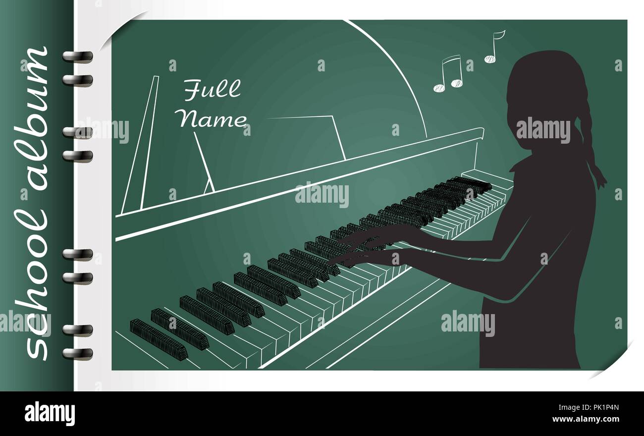 Vorlage einer Schule Album, in Form einer Silhouette eines Kindes mit