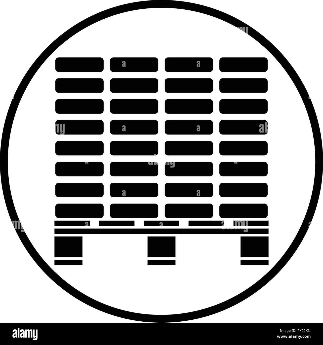 Ikone des Bau-Palette. Dünnen Kreis Design. Vektor-Illustration. Stock Vektor