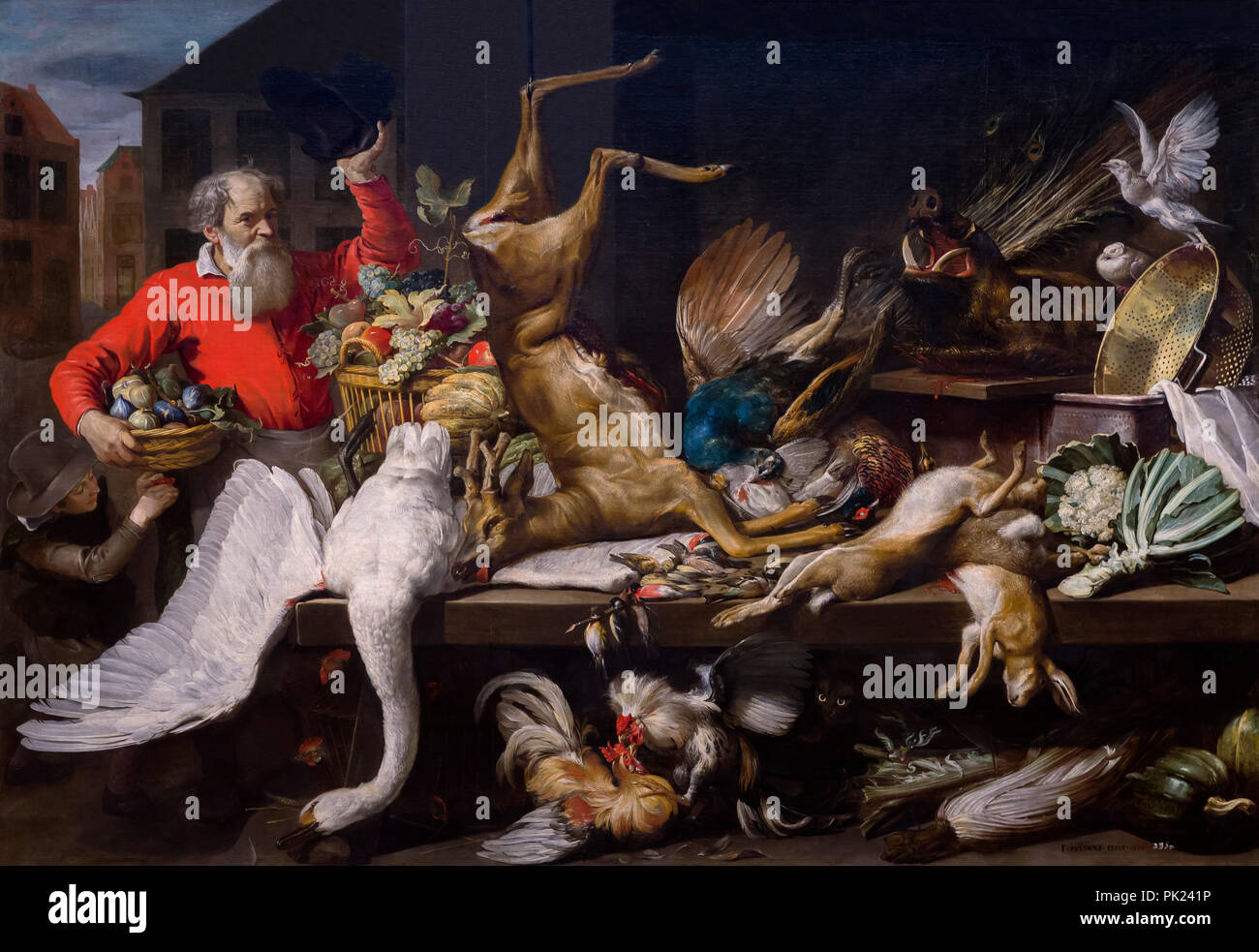 Stillleben mit Dead Game Obst und Gemüse auf einem Markt, Frans Snyders, 1614, Art Institute of Chicago, Chicago, Illinois, USA, Nordamerika, Stockfoto