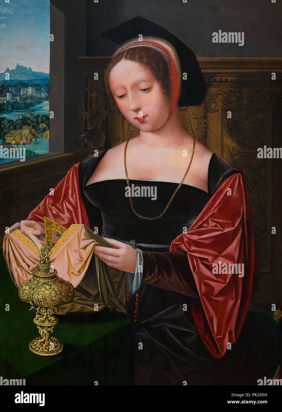 Eine Dame Lesen, St. Maria Magdalena, Meister der weiblichen Half-Lengths, circa 1530, Kunst Institut von Chicago, Chicago, Illinois, USA, Nordamerika, Stockfoto