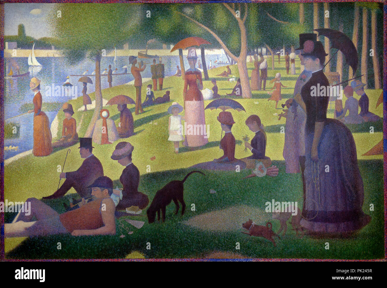 Ein Sonntagnachmittag auf der Insel La Grande Jatte, Georges Seurat, 1884-1886, Kunst Institut von Chicago, Chicago, Illinois, USA, Nordamerika, Stockfoto