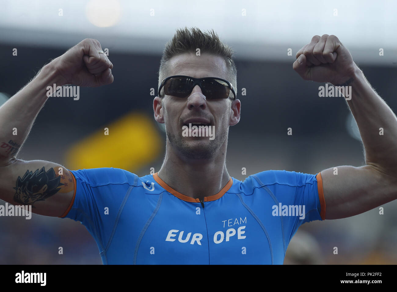 Ostrava, Tschechische Republik. 9 Sep, 2018. Marcin LEWANDOWSKI (Team Europe; Polen) besitzen während der iaaf Continental Cup 2018 in Ostrava in Ostrava, Tschechische Republik, am Sonntag, 9. September 2018. Credit: Jaroslav Ozana/CTK Photo/Alamy leben Nachrichten Stockfoto