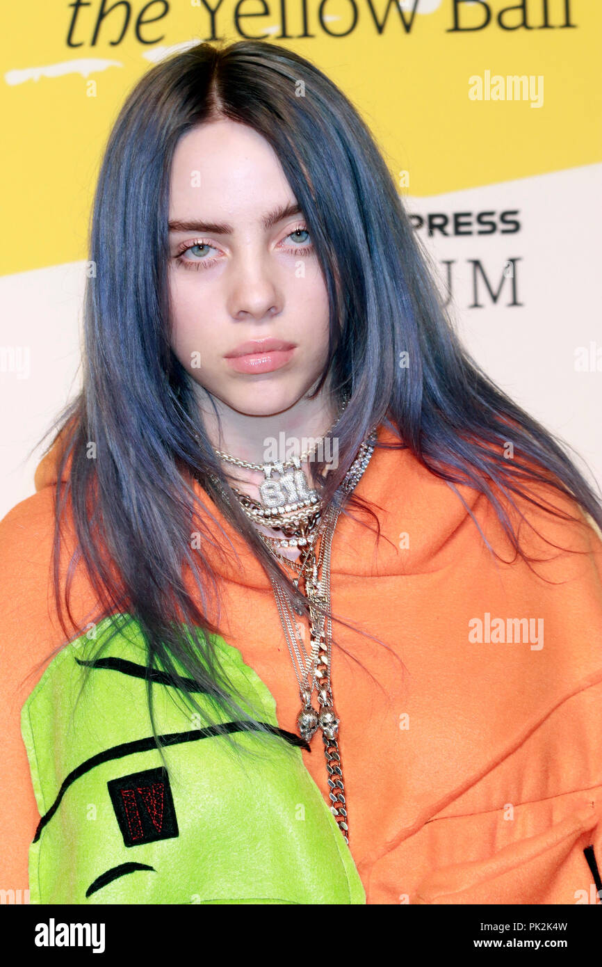 Brooklyn, NY, USA. 10 Sep, 2018. Billie Eilish Am gelben Ball Gehostet von American Express Platinum und Pharrell Williams im Brooklyn Museum in New York City am 10. September 2018. Credit: Diego Corredor/Medien Punch/Alamy leben Nachrichten Stockfoto