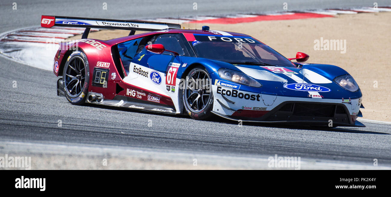 Monterey, CA, USA. 09 Sep, 2018. #67 A. Treiber Ryan Briscoe/Richard Westbrooks aus Turn 2 lief eine schnelle Rundenzeit von 1:23.307 während der Reifen 250 des amerikanischen Rennen für die IMSA Weathertech Sport Auto Meisterschaft an Weathertech Raceway Laguna Seca in Monterey, CA Thurman James/CSM/Alamy leben Nachrichten Stockfoto