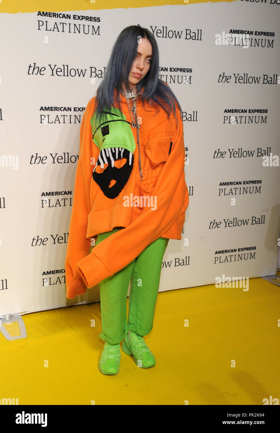 Brooklyn, NY, USA. 10 Sep, 2018. Billie Eilish Am gelben Ball Gehostet von American Express Platinum und Pharrell Williams im Brooklyn Museum in New York City am 10. September 2018. Quelle: John Palmer/Medien Punch/Alamy leben Nachrichten Stockfoto