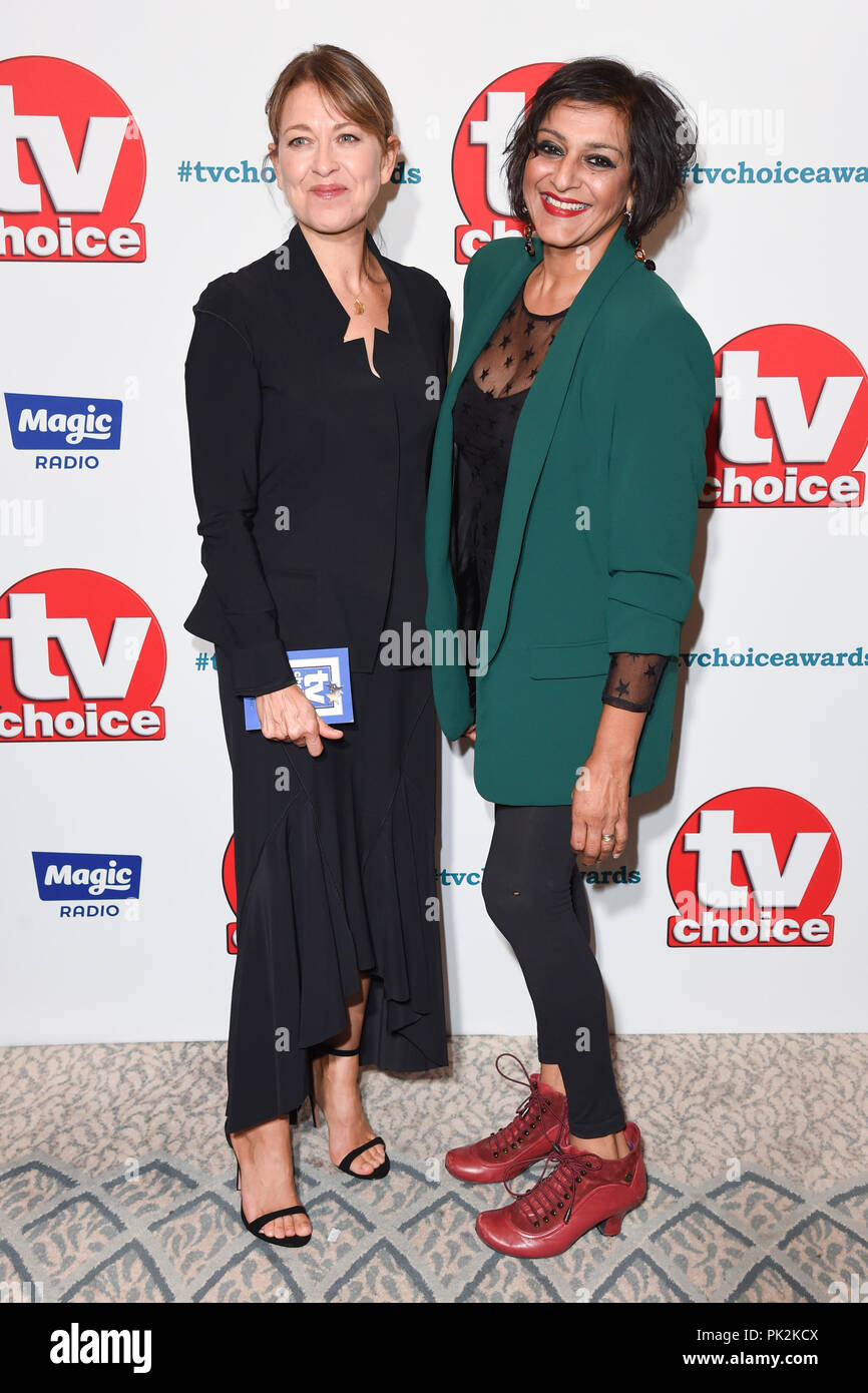 LONDON, GROSSBRITANNIEN. September 10, 2018: Nicola Walker & Meera Syal am TV Choice Awards 2018 im Dorchester Hotel, London. Bild: Steve Vas/Featureflash Credit: Sarah Stewart/Alamy leben Nachrichten Stockfoto