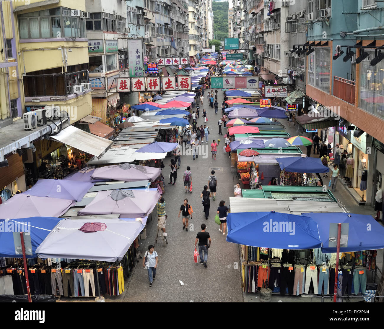 Straße Stände, Mong Kok, Kowloon, Hong Kong Stockfoto