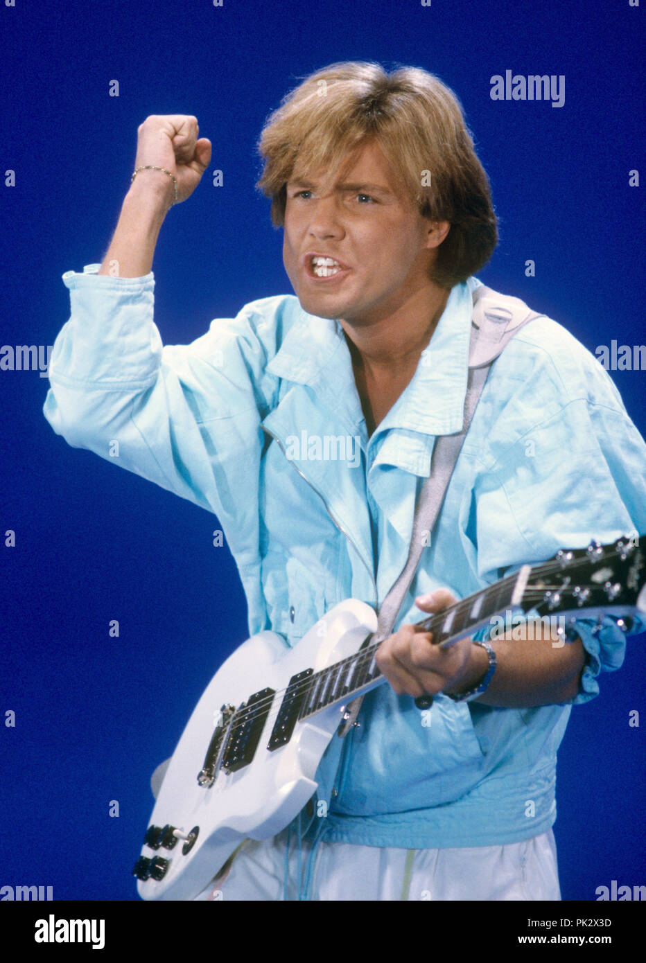 Dieter Bohlen (Modern Talking) am 19.03.1985 in Paris. | Verwendung weltweit Stockfoto