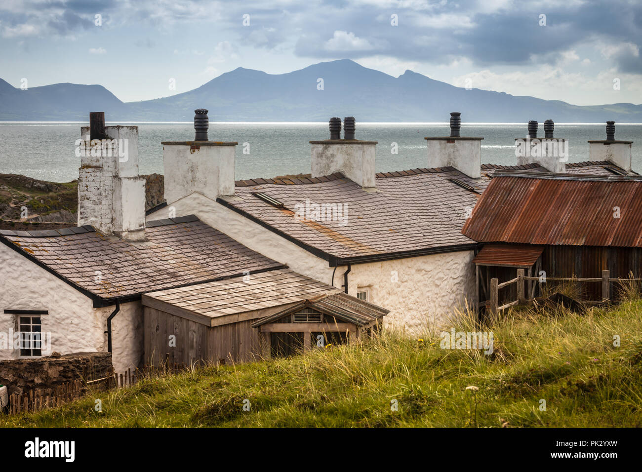 Cottages Piloten, Anglesey, Wales, Großbritannien Stockfoto