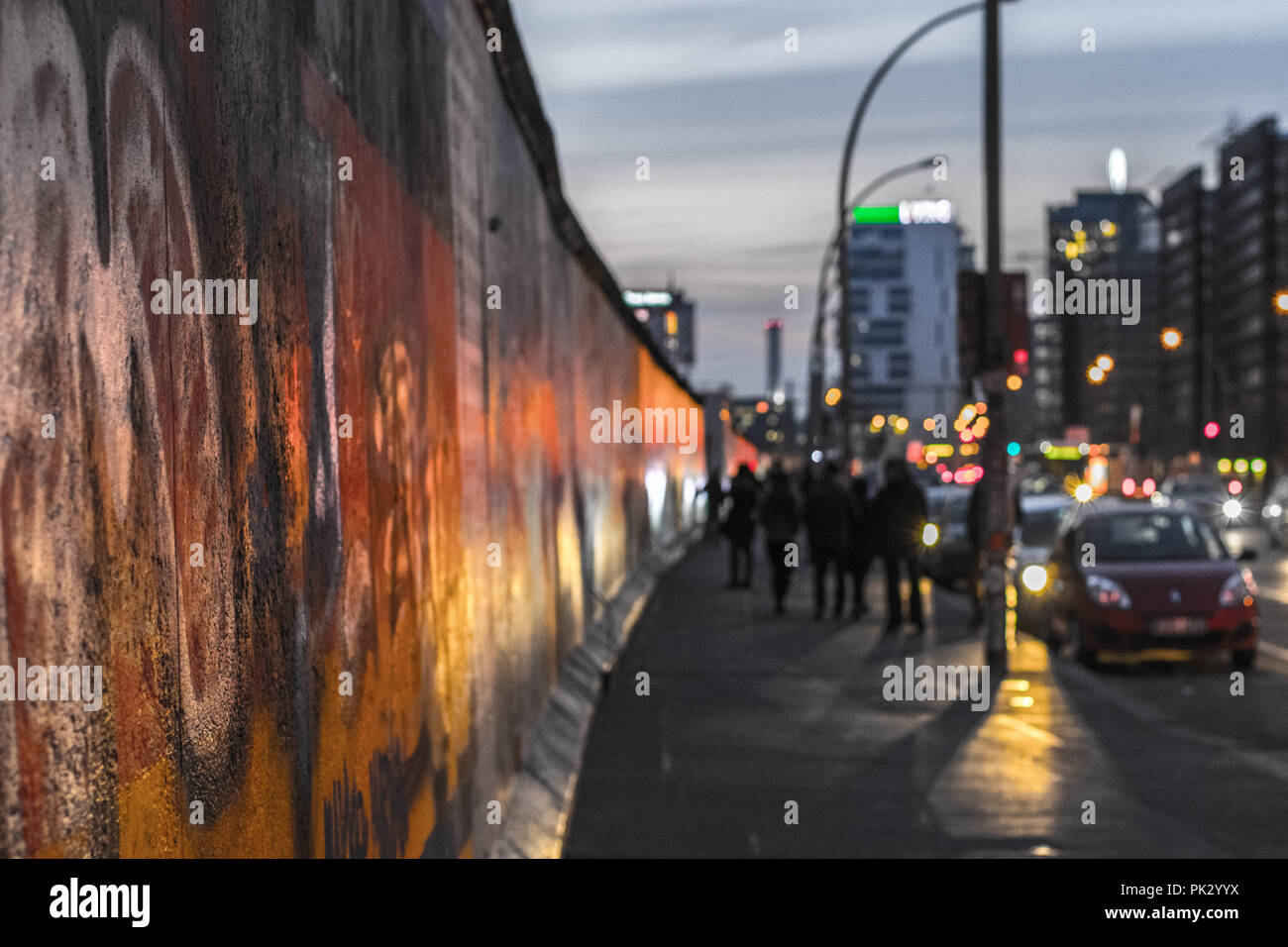East Side Gallery, Berliner Mauer, die Mauer Stockfoto