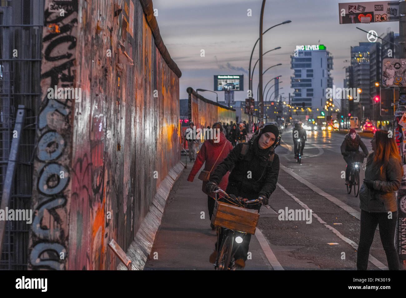 East Side Gallery, Berliner Mauer, die Mauer, Graffiti Berlin Stockfoto