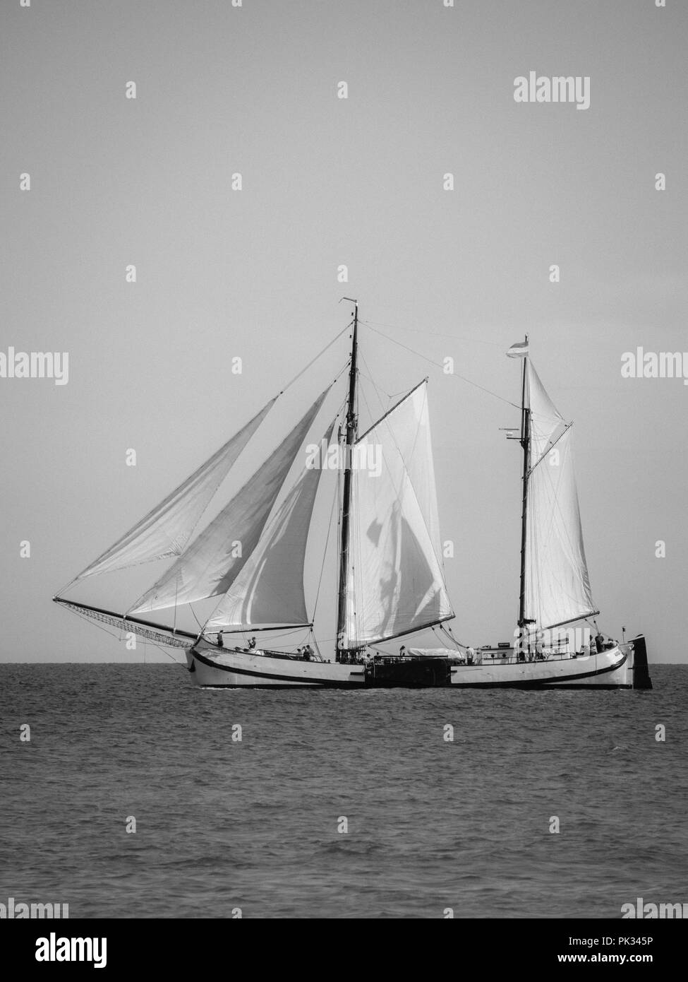 Tall Ship der Dänemark Insel Monn, Ostsee, Dänemark, Skandinavien, Europa. Stockfoto
