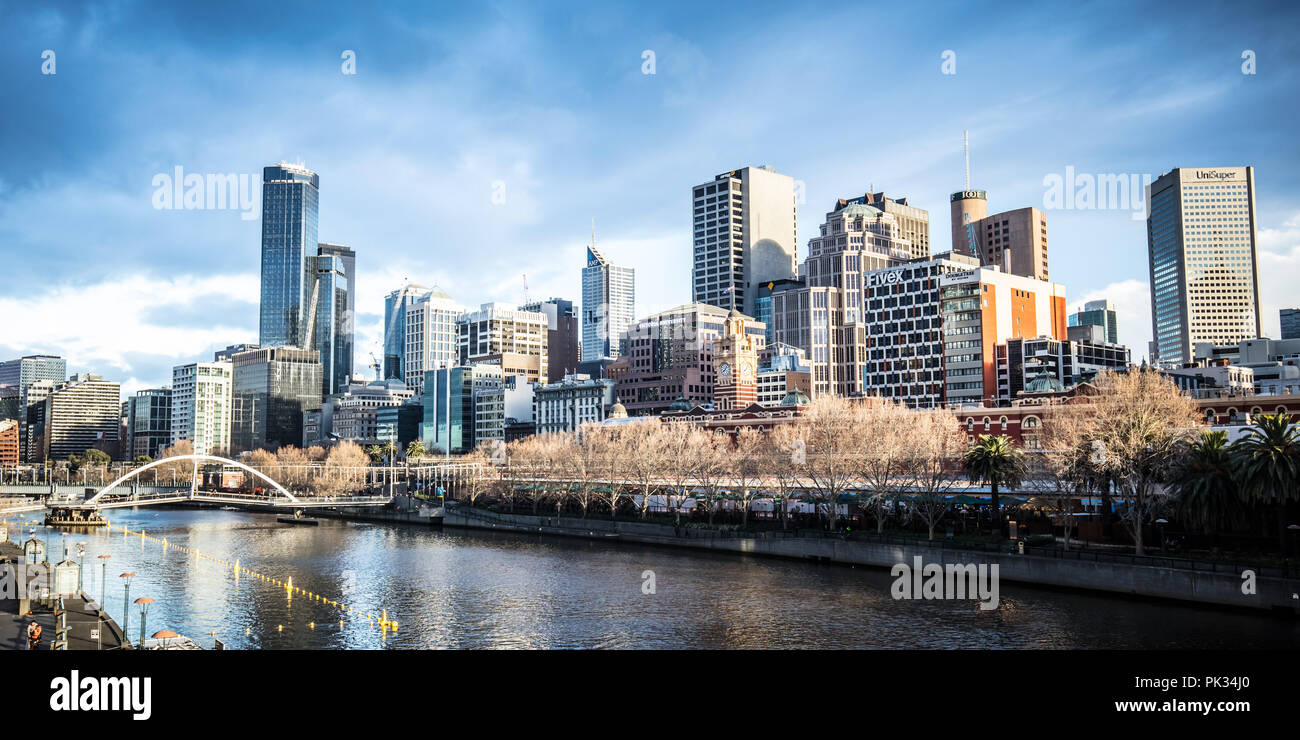 Melbourne Skyline Stockfoto