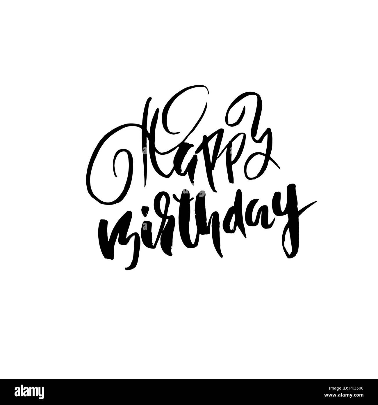 Alles Gute zum Geburtstag. Moderne trockene Bürste Schriftzug für Einladung und Grußkarte 