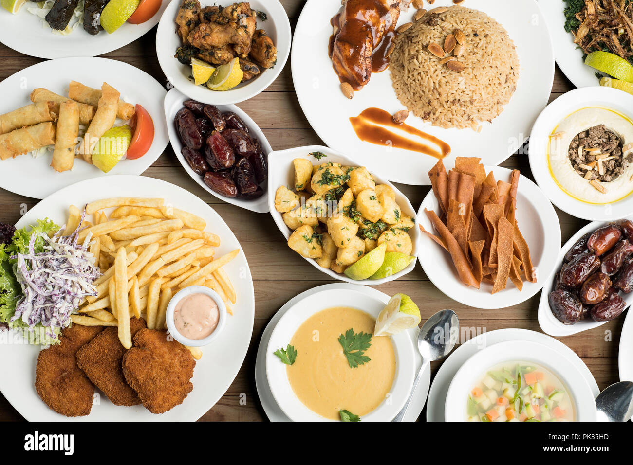 Traditionelle Gerichte, traditionelle Ramadan Essen Stockfoto