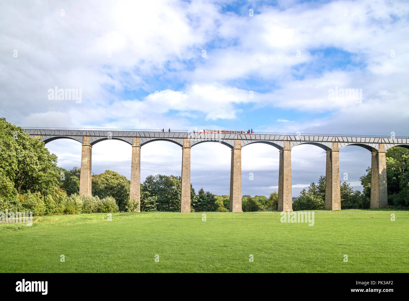 Pontcysyllte Aquädukt (Traphont Ddŵr Pontcysyllte) auf dem Llangollen-kanal, Wales, Großbritannien Stockfoto