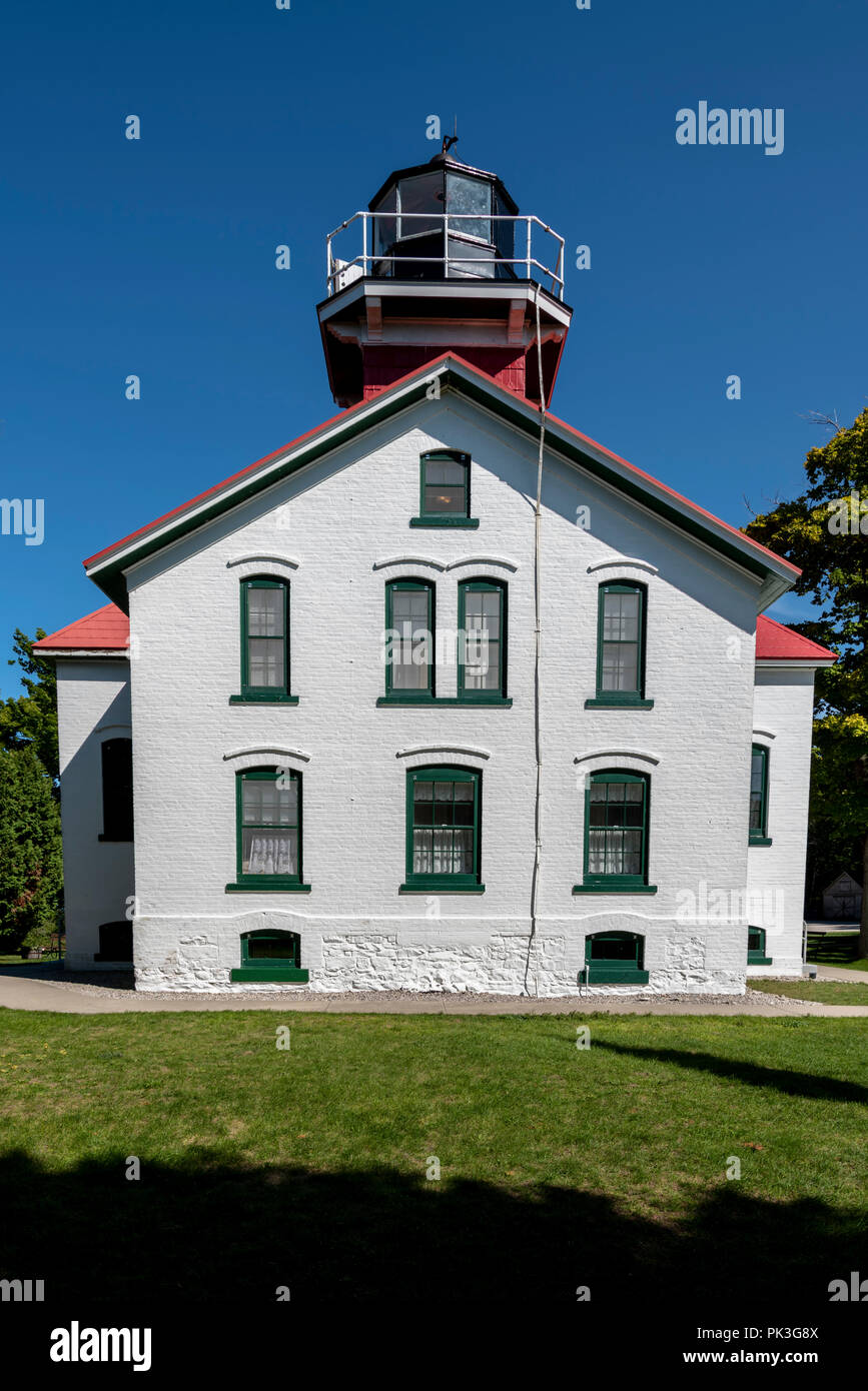 Grand Traverse Leuchtturm von den USA Leuchtturm Service 1858 erbaut, Leelanau Peninsula, Michigan. Stockfoto