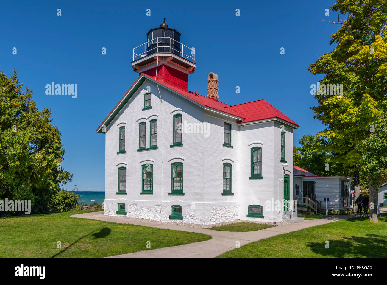 Grand Traverse Leuchtturm von den USA Leuchtturm Service 1858 erbaut, Leelanau Peninsula, Michigan. Stockfoto
