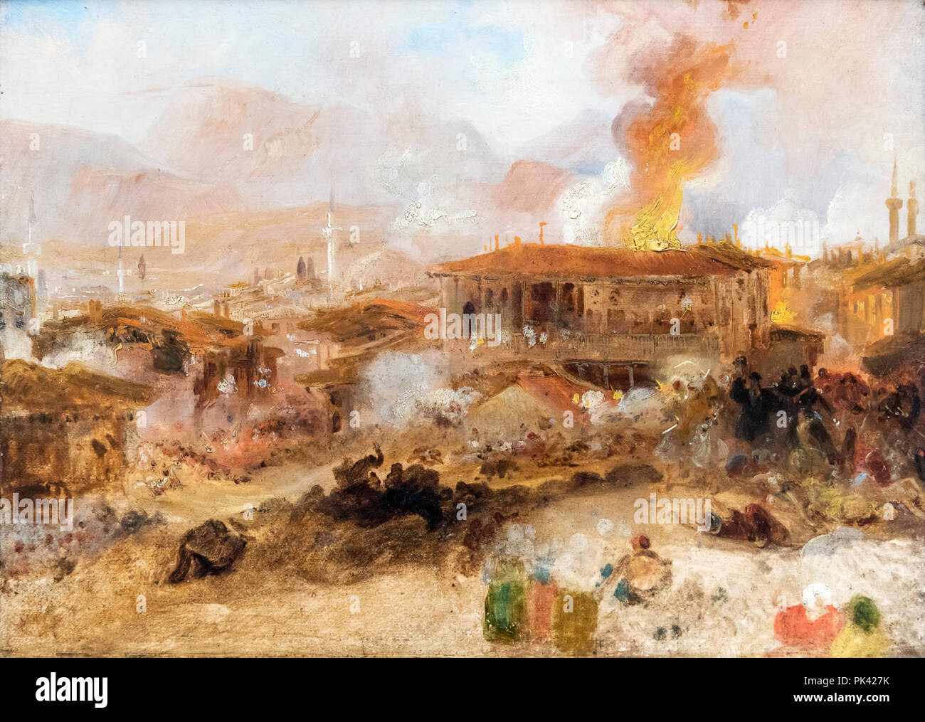 Feuer von Konstantinopel durch JMW Turner, Öl auf Leinwand Stockfoto