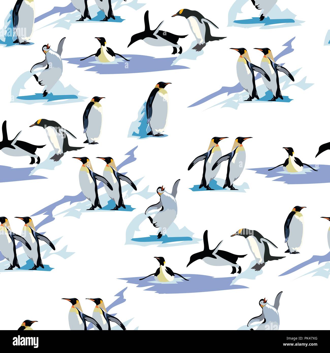 Pinguine nahtlose Muster. Pinguine nahtlose Muster, Winter. vector Hintergrund. Dieses Muster ist geeignet für Winterkleidung Stock Vektor