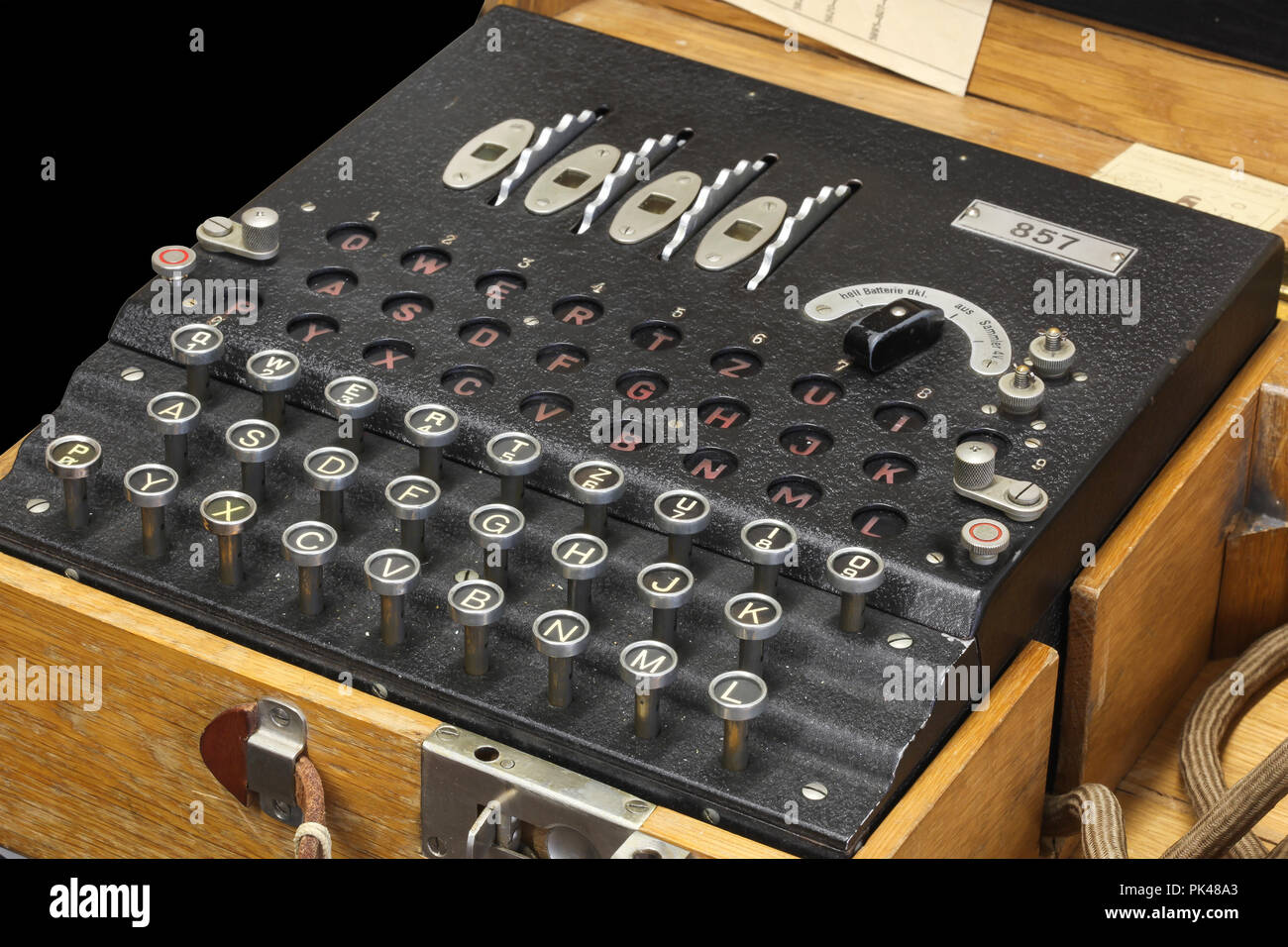 Enigma Nachricht Verschlüsselung Maschine Stockfoto