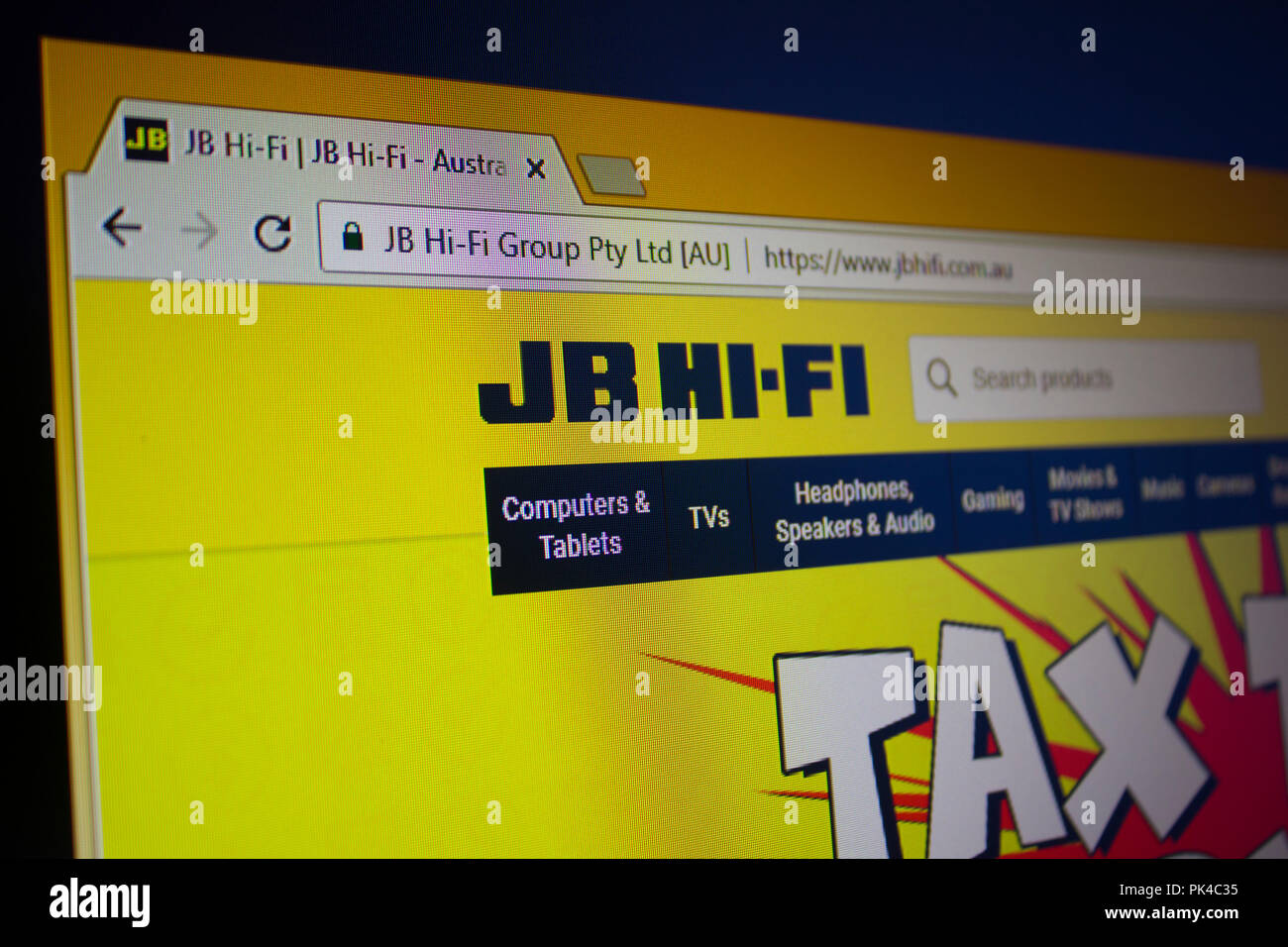 JB Hi-Fi-Homepage Stockfoto