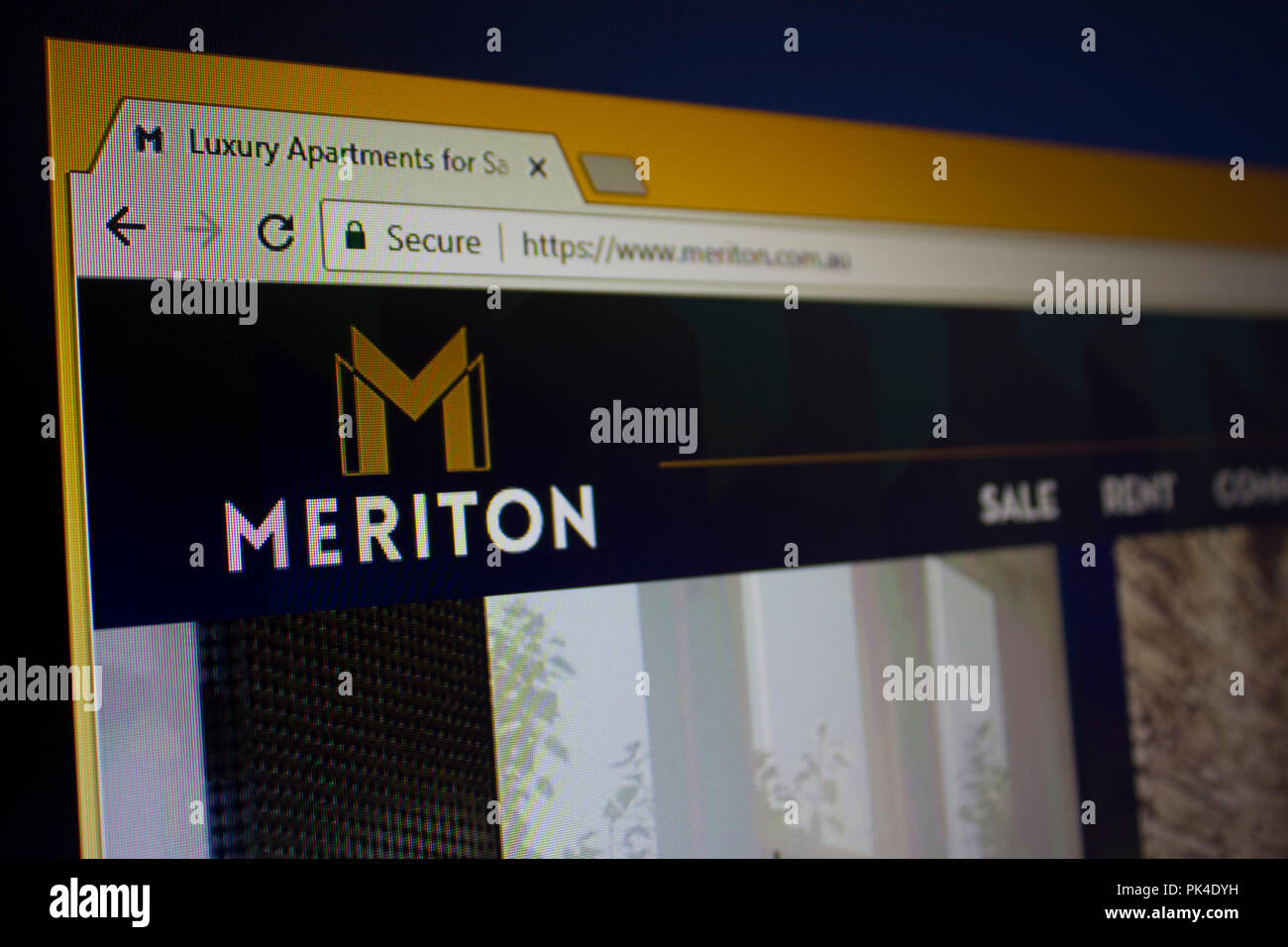Meriton apartment Entwickler Homepage Stockfoto