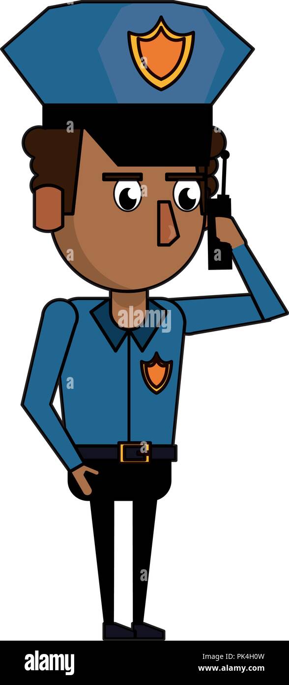 Polizeioffizier cartoon Bunte Stock Vektor