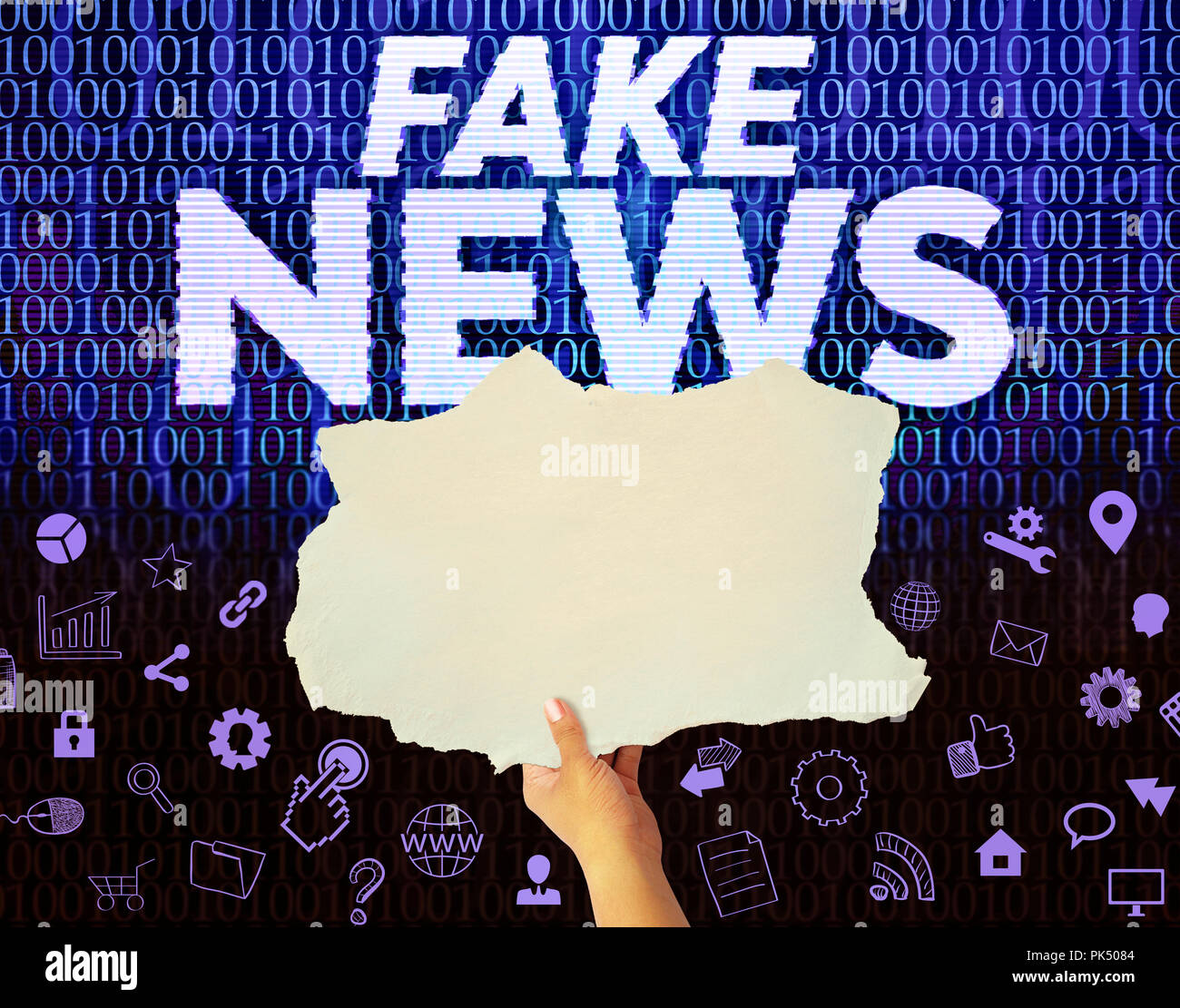 Fake Nachrichten, Social Network Stockfoto