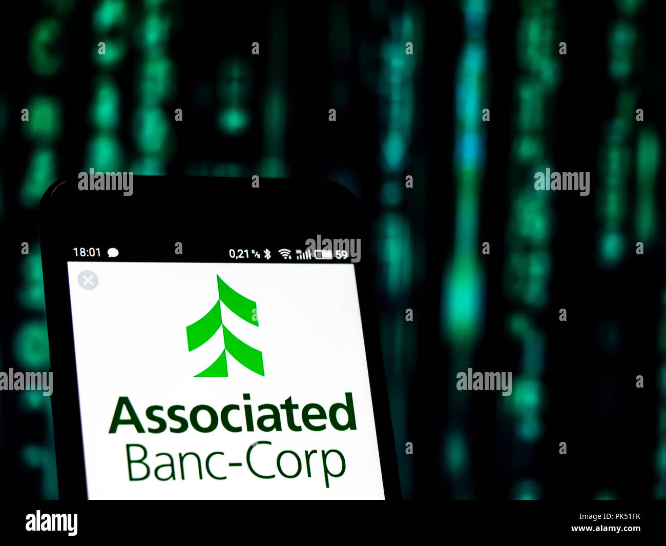 Verbundene Bank Corp, Logo auf einem Smartphone gesehen angezeigt Stockfoto