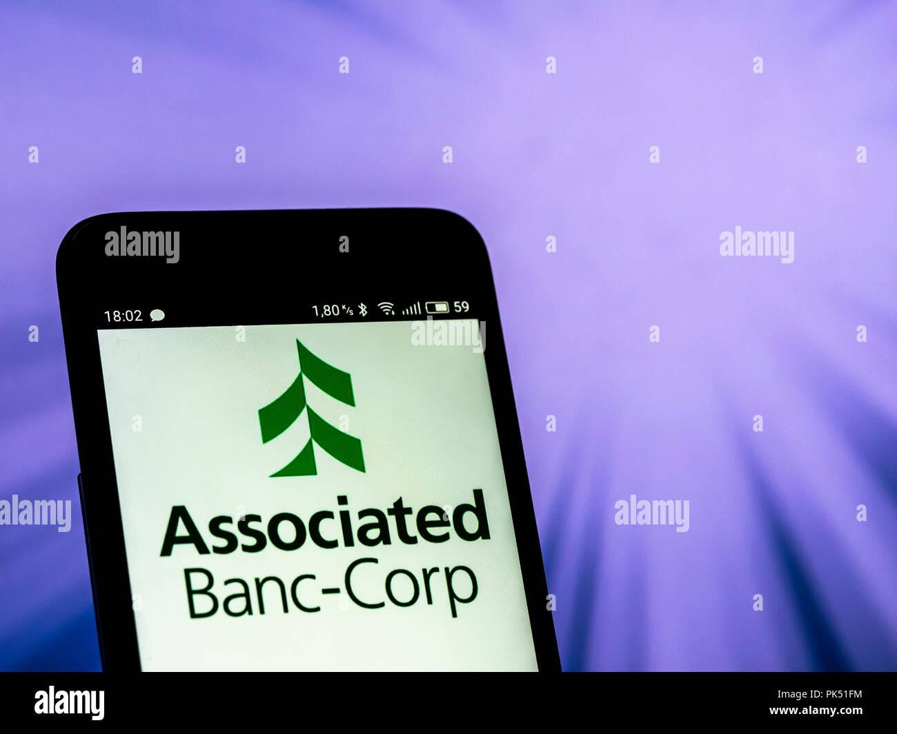 Verbundene Bank Corp, Logo auf einem Smartphone gesehen angezeigt Stockfoto