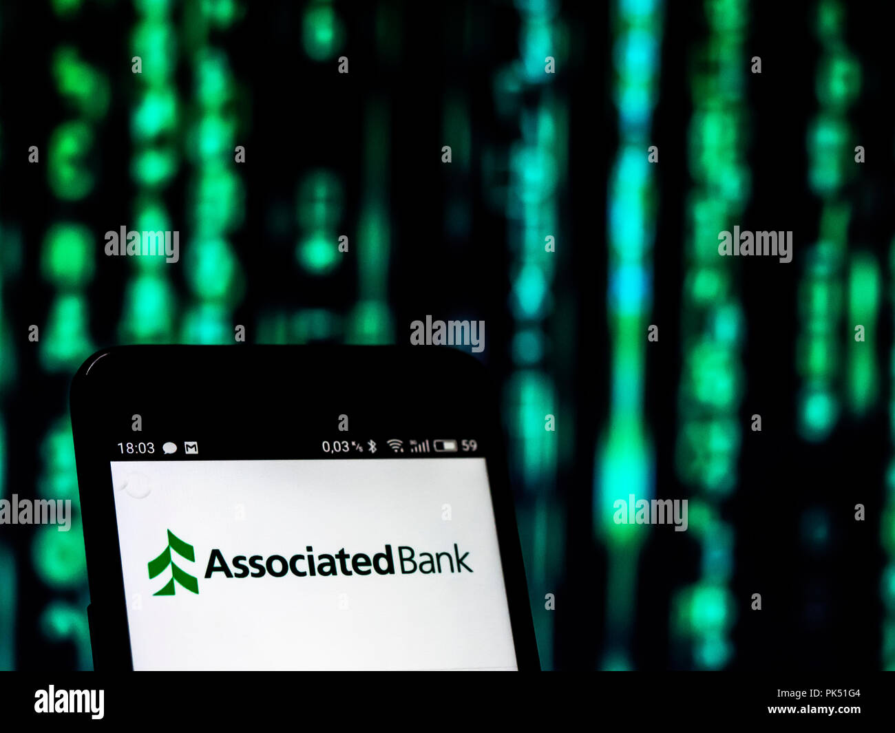 Verbundene Bank Corp, Logo auf einem Smartphone gesehen angezeigt Stockfoto