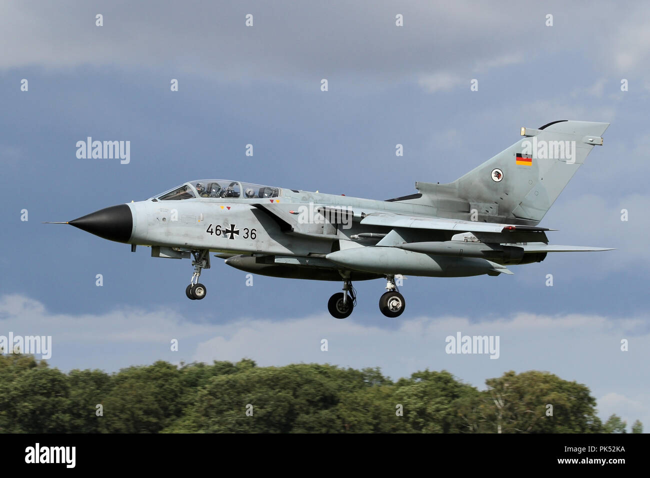 Luftwaffe Tornado IDS Landung an RAF Coningsby während der kombinierten RAF/Luftwaffe übung Cobra Krieger. Stockfoto