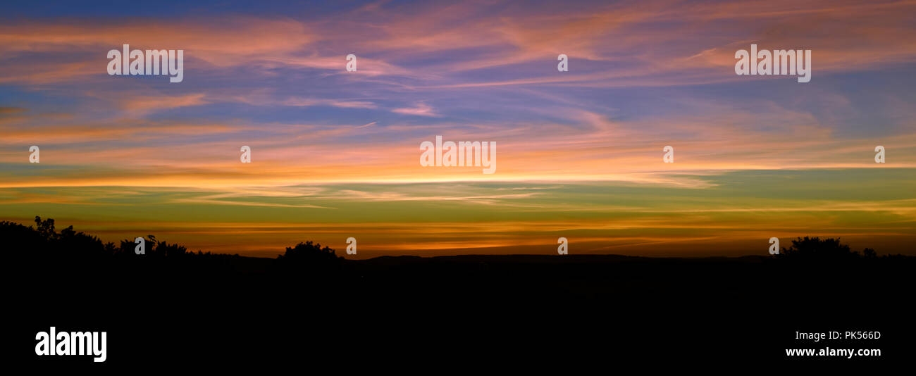 Sonnenuntergang von danebury Hillfort in Hampshire, England Stockfoto