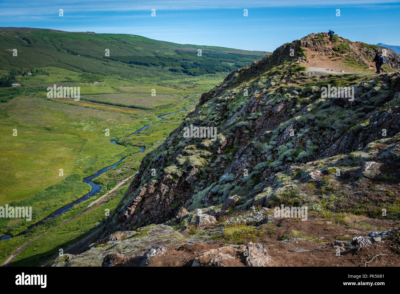 Tal Haukadalur, Geysir, Island Stockfoto