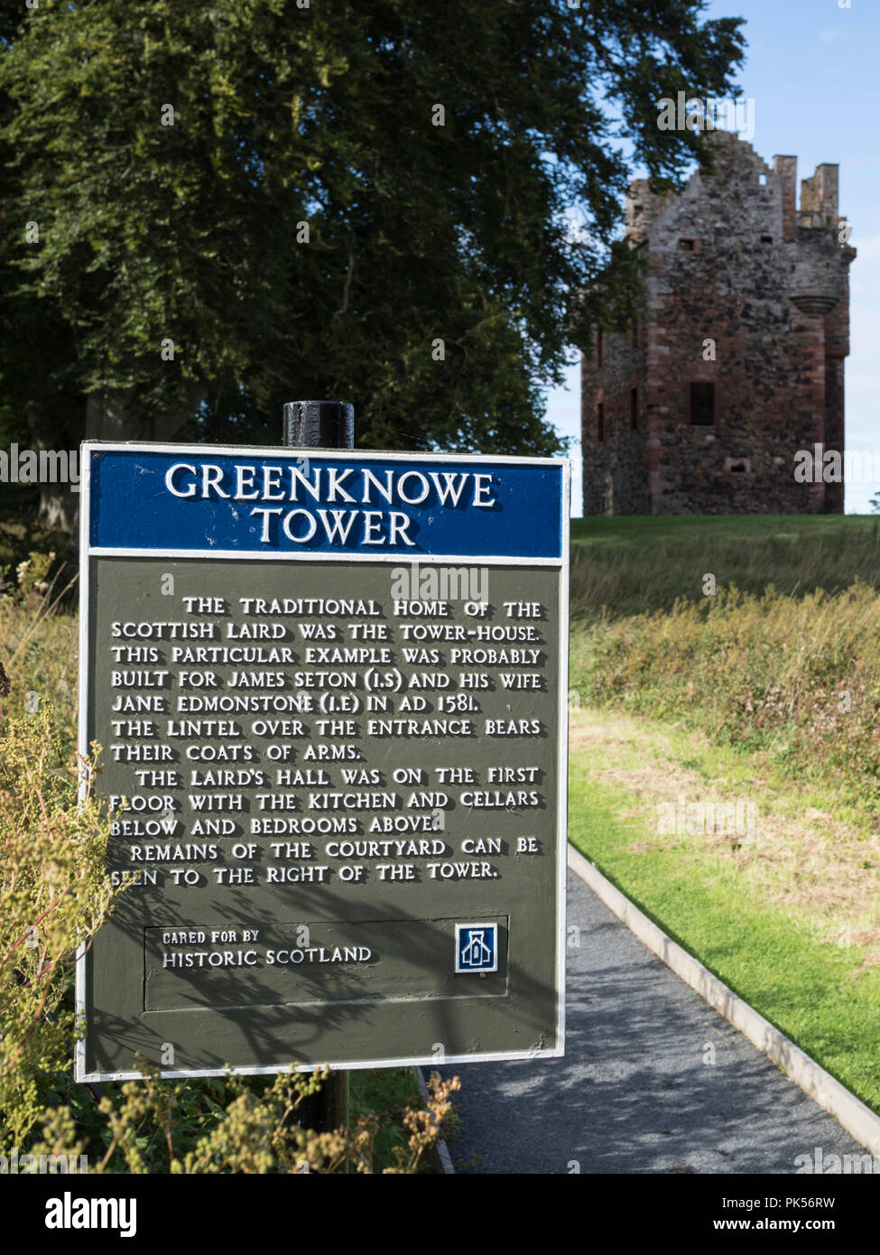 Greenknowe Turm, Gordon, Scottish Borders UK. James Seton, 1581 Atrributed. Stockfoto