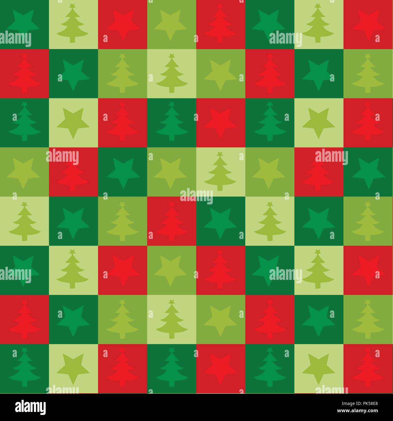 Weihnachten nahtlose Muster mit Weihnachten Bäume und Sterne Stock Vektor